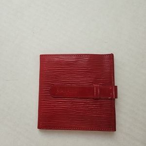 Dual currency wallet, red eel skin, Neiman Marcus